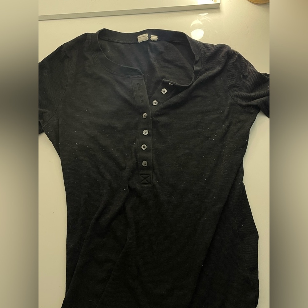 Gap Black Button-Up Women's Top
